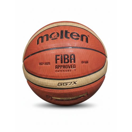 Basketball with Melton branding on a white background